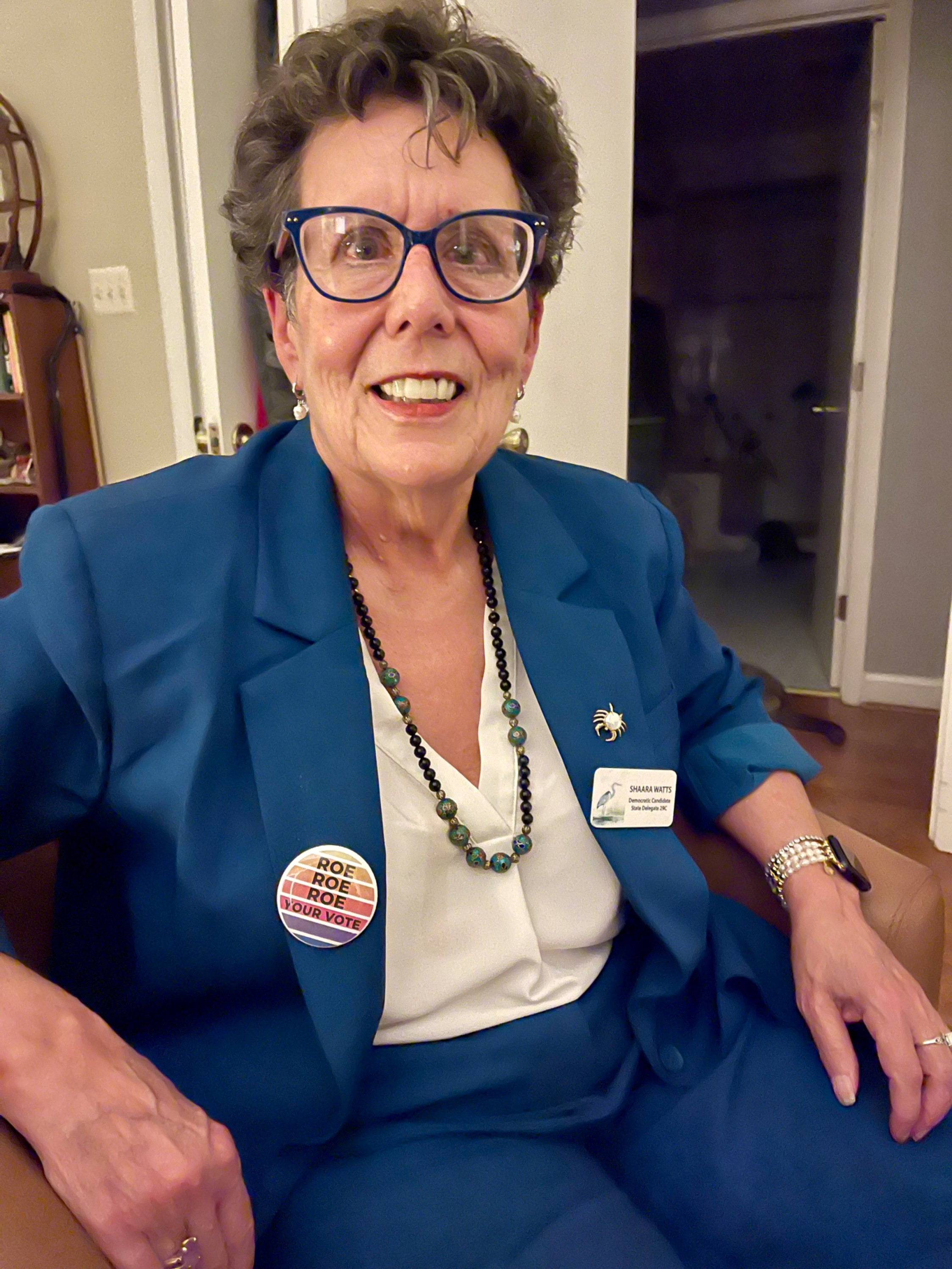 female politician portrait usa flag